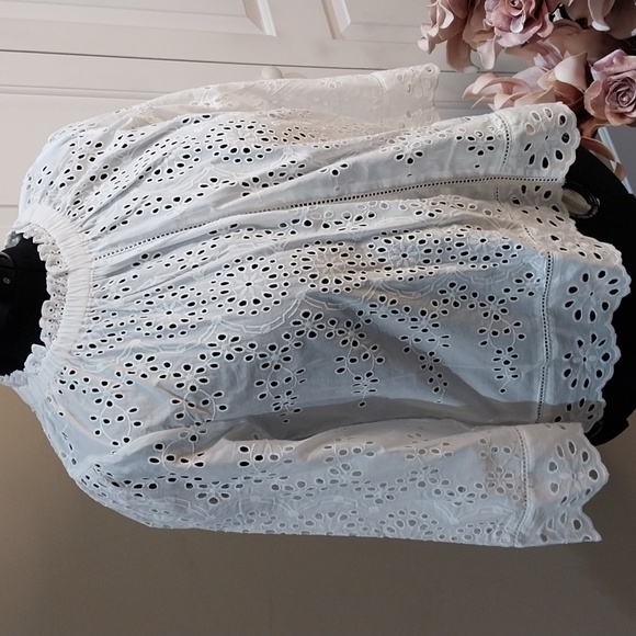 Nwt 1x JEnifer & Grace Chic White Eyelet Women's Blouse Lace - Picture 12 of 13